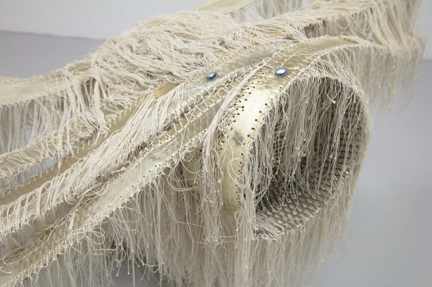 Close-up of the fringed sculpture